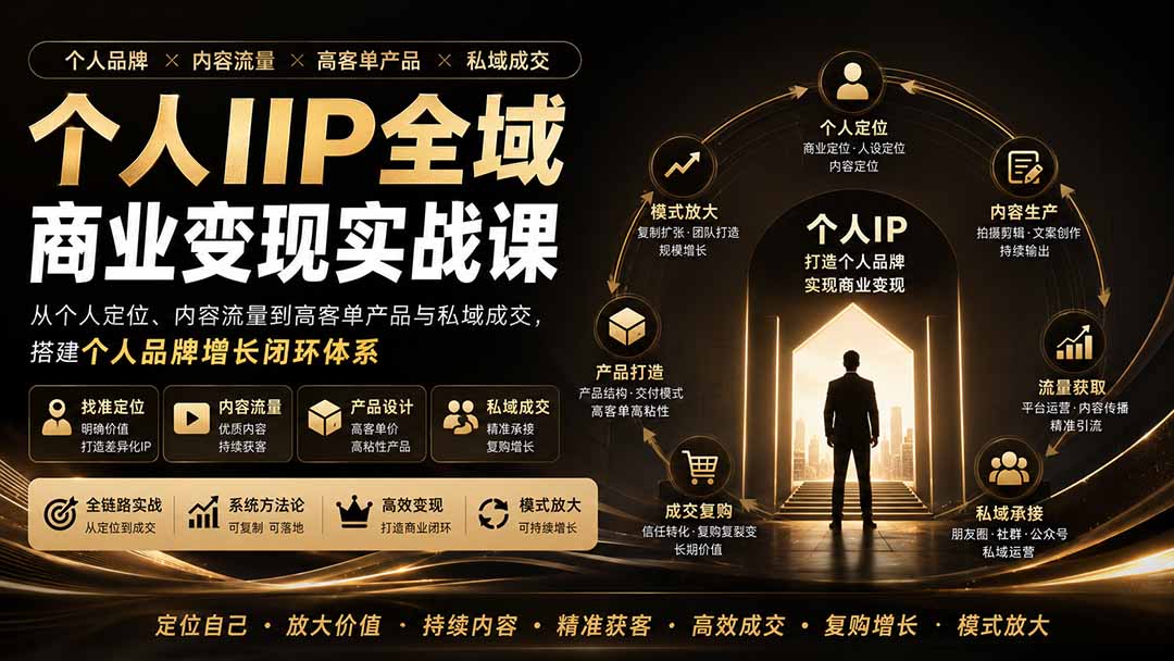个人IP全域商业变现实战课 (无水印)