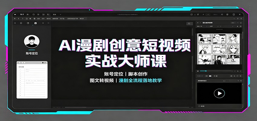 AI漫剧创意短视频实战大师课：账号定位脚本创作，图文转视频，漫剧全流程落地教学 - 福创网