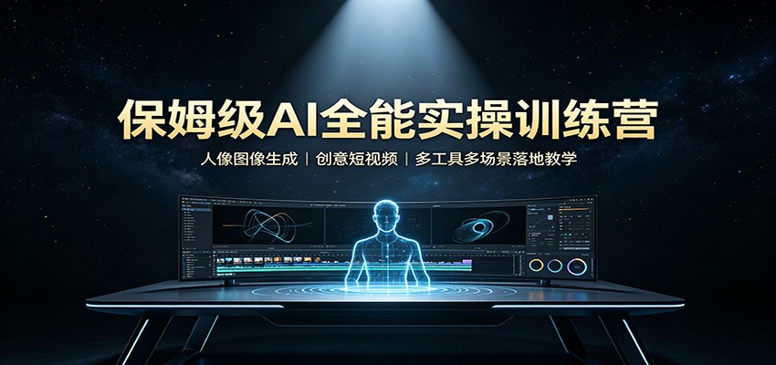 保姆级AI全能实操训练营：人像图像生成，创意短视频，多工具多场景落地教学 - 福创网