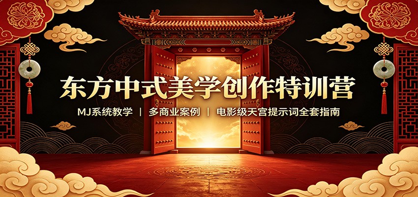 东方中式美学创作特训营：MJ系统教学，多商业案例，电影级天宫提示词全套指南 - 福创网