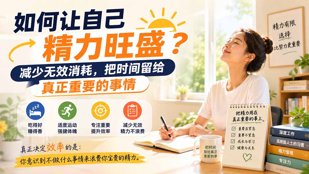 付费文章：如何让自己精力旺盛？减少无效消耗，把时间留给真正重要的事情 - 福创网