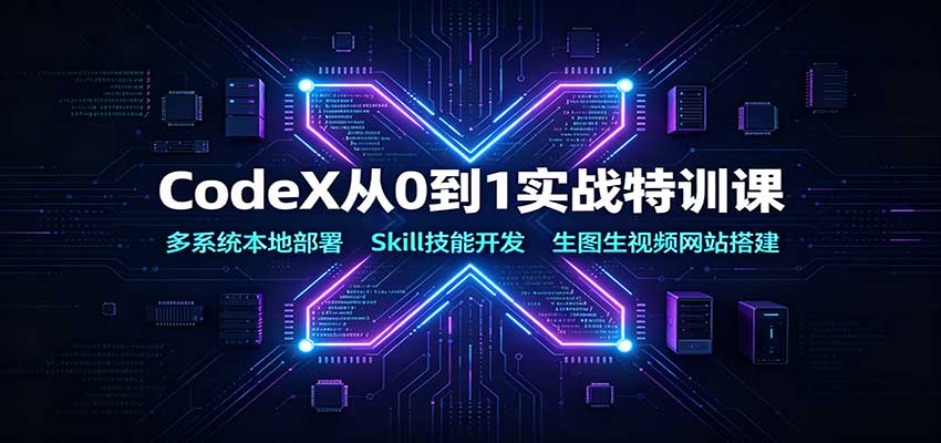 CodeX从0到1实战特训课：多系统本地部署，Skill技能开发，生图生视频网站搭建 - 福创网