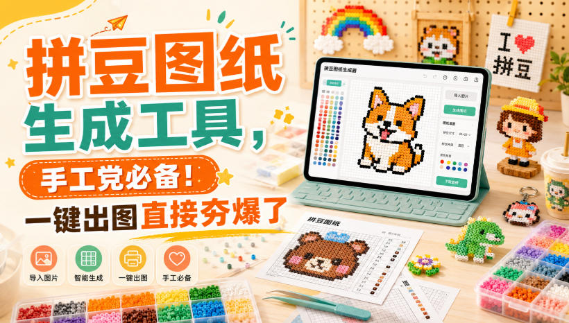 拼豆图纸生成工具，手工党必备！一键出图直接夯爆了 - 福创网
