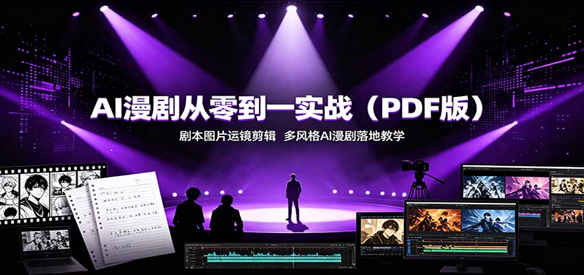AI漫剧从零到一实战(PDF版)：剧本图片运镜剪辑，多风格AI漫剧落地教学 - 福创网