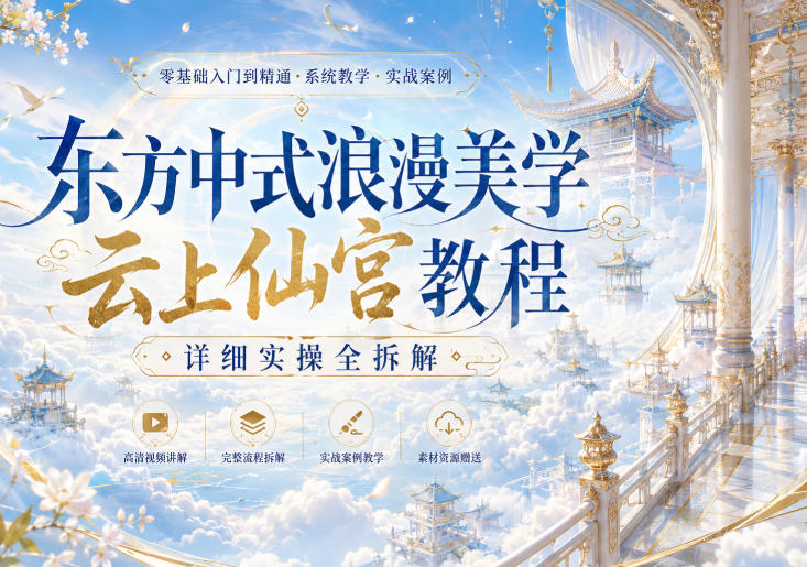 东方中式浪漫美学云上仙宫教程，详细实操全拆解 - 福创网