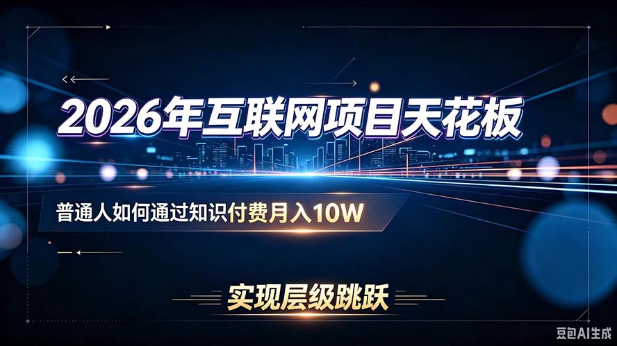 2026年互联网项目天花板：普通人如何通过知识付费月入10W，实现层级跳跃 - 福创网