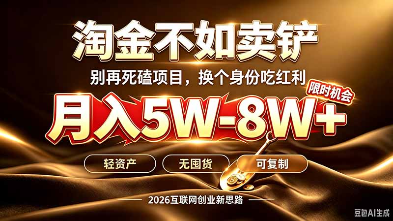 别再傻乎乎埋头跑项目！互联网真正赚钱逻辑：做卖铲人，拒绝当韭菜，逆风翻盘月入5-8W+ - 福创网