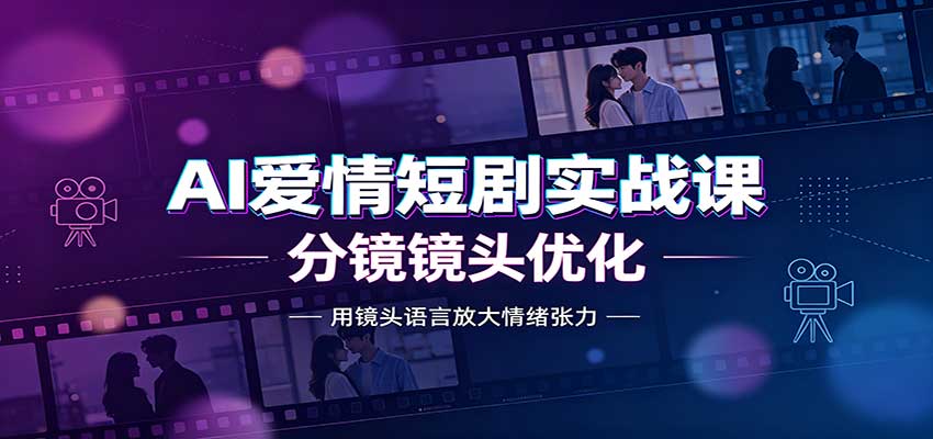 AI爱情短剧实战课：故事剧本创作，分镜镜头优化，智能体提示词 - 福创网