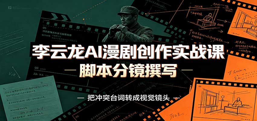 李云龙AI漫剧创作实战课：角色人设还原，脚本分镜撰写，AI漫剧成片完整制作教学 - 福创网