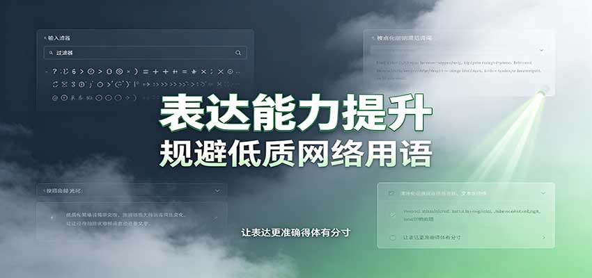 表达能力提升：语言塑造思想逻辑，规避低质网络用语，强化心智感知 - 福创网