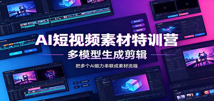 AI短视频素材特训营：Codex本地部署实操，多模型生成剪辑，爆量素材挖掘教学 - 福创网
