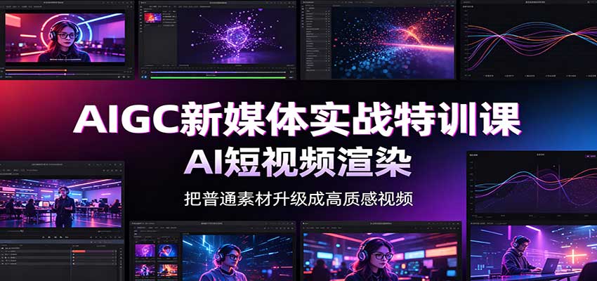 AIGC新媒体实战特训课：工具入门实操，AI短视频渲染，数字人商业视频制作 - 福创网