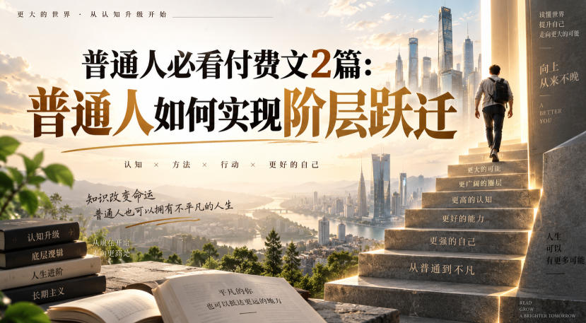 普通人必看付费文2篇：普通人如何实现阶层跃迁 - 福创网