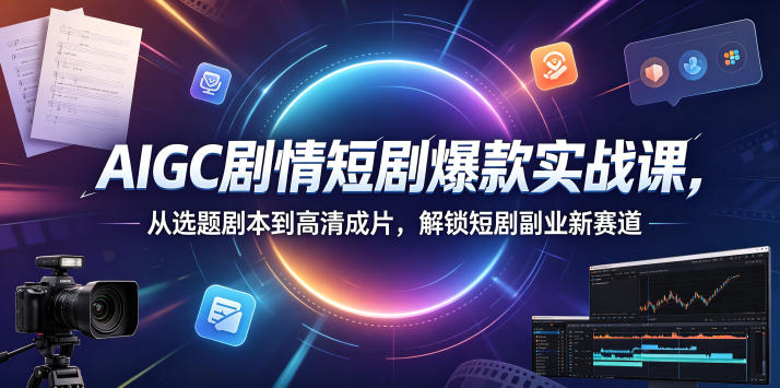 AIGC剧情短剧爆款实战课，从选题剧本到高清成片，解锁短剧副业新赛道(更新0906) - 福创网