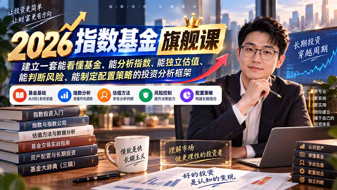 2026指数基金旗舰课｜建立一套能看懂基金、能分析指数、能独立估值、能判断风险、能制定配置策略的投资分析框架 - 福创网