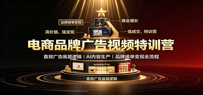 电商品牌广告视频特训：直效广告底层逻辑，AI内容生产，品牌接单变现全流程 - 福创网