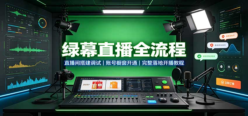 绿幕直播全流程：直播间搭建调试，账号橱窗开通，完整落地开播教程 - 福创网