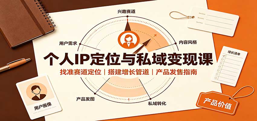 个人IP定位与私域变现课：找准赛道定位，搭建增长管道，产品发售指南 - 福创网