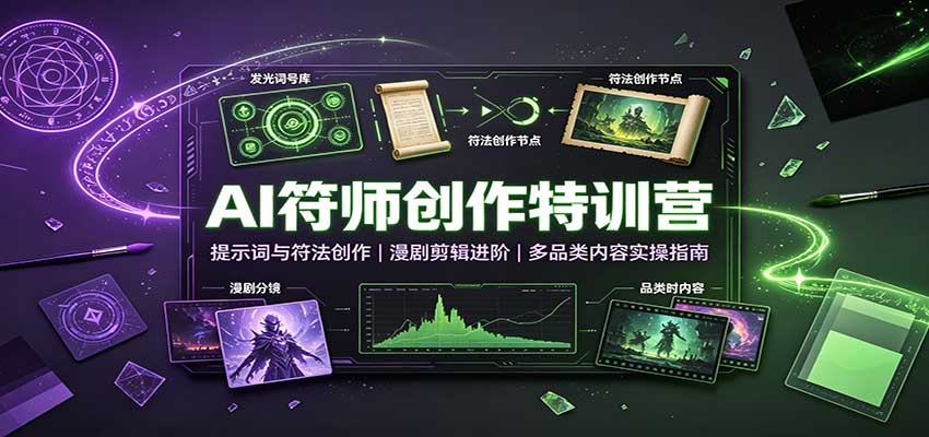 AI符师创作特训营：提示词与符法创作，漫剧剪辑进阶，多品类内容实操指南 - 福创网