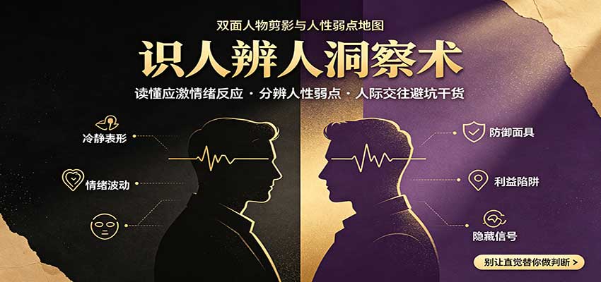 识人辨人终极心法：读懂应激情绪反应，分辨人性弱点，人际交往避坑干货 - 福创网
