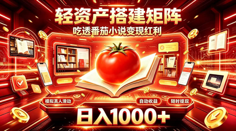 轻资产搭建矩阵，吃透番茄小说变现红利，日入1000+，支持无限矩阵放大【揭秘】 - 福创网
