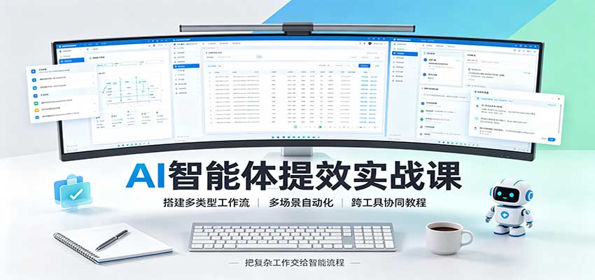 AI智能体提效实战课：搭建多类型工作流，多场景自动化，跨工具协同教程 - 福创网