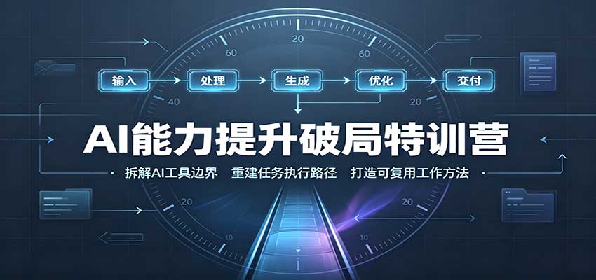 AI能力提升破局特训营：掌握AI交互逻辑，内容创作，搭建工作流 - 福创网