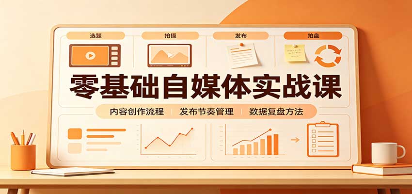 零基础自媒体实战课：赛道人设冷启动，内容创作复盘，公私域商业闭环 - 福创网