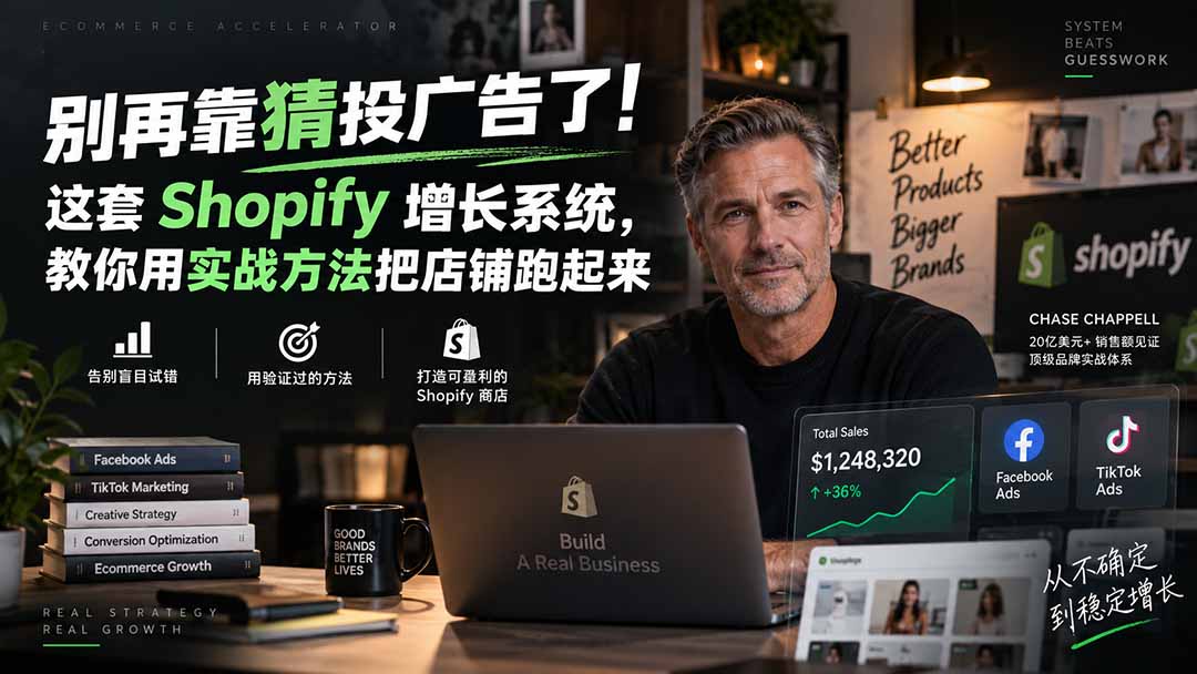 别再靠猜投广告了！这套 Shopify 增长系统，教你用实战方法把店铺跑起来【原创双语字幕】 - 福创网