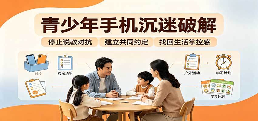 青少年手机沉迷破解：跳出管控说教思维，六步法引导孩子夺回注意力掌控权 - 福创网
