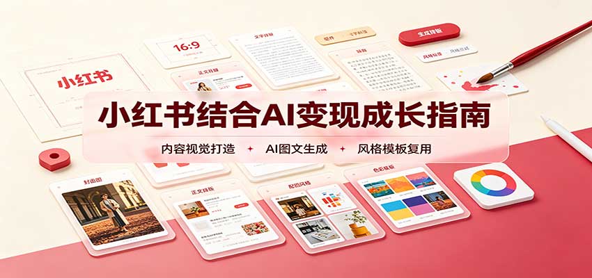 小红书结合AI变现成长指南：账号精准定位，内容视觉打造，搭建可复制流量获客体系 - 福创网