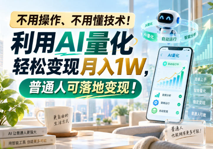 不用操作、不用懂技术！利用AI量化轻松变现月入1W，普通人可落地变现！【揭秘】 - 福创网