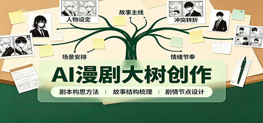 AI漫剧大树创作：剧本构思课程讲解，软件插件配置，配套工具资料完整梳理 - 福创网
