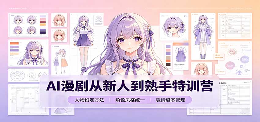 AI漫剧从新人到熟手特训营：剧本分镜创作，提示词模板，人物设定与工具资源 - 福创网