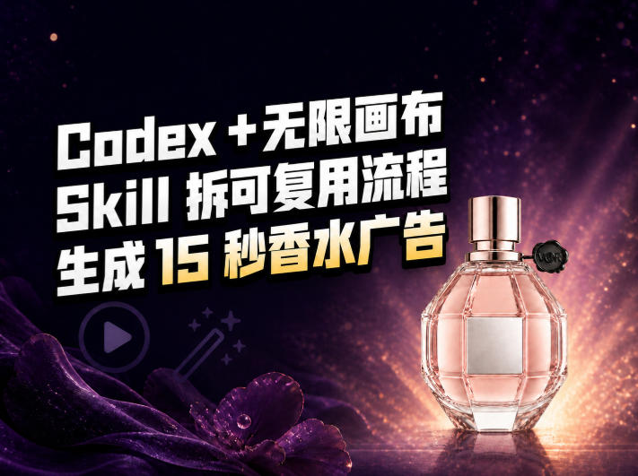 我把Amazon香水视频拆成Codex Skill：无限画布负责最后15秒 - 福创网