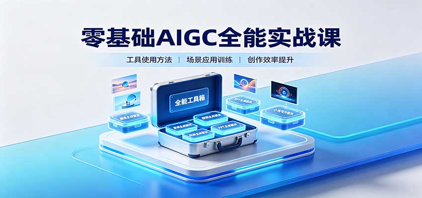 零基础AIGC全能实战课：覆盖绘画、影音、PPT、小说多场景AI创作 - 福创网