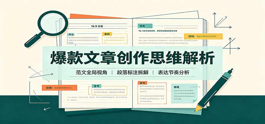 爆款文章创作思维解析：全局视角拆解范文，梳理行文逻辑，搭配真实拆文实操案例 - 福创网