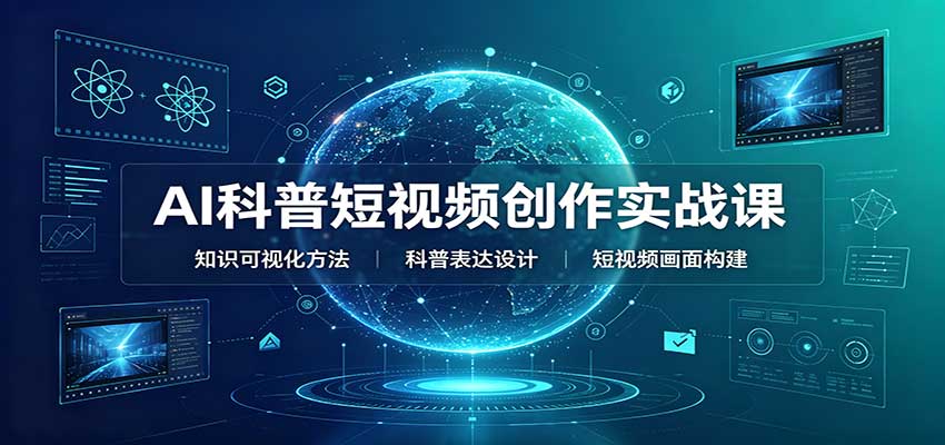 AI科普短视频创作实战课：配套要点文档，文案与视频提示词模板教学 - 福创网