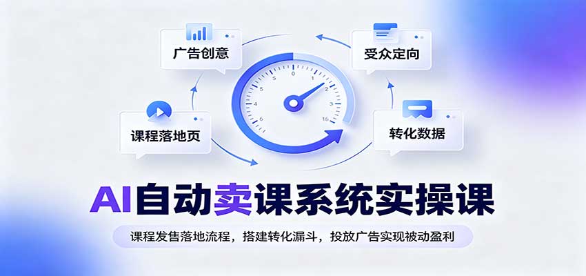 AI自动卖课系统实操课：课程发售落地流程，搭建转化漏斗，投放广告实现被动盈利 - 福创网