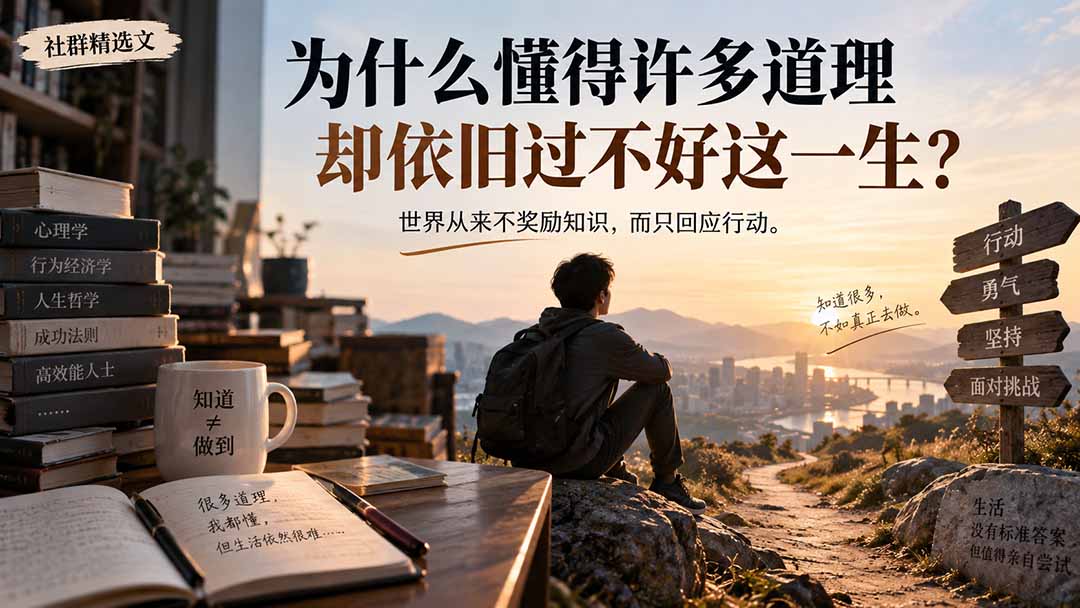 社群精选文：为什么懂得许多道理却依旧过不好这一生？ - 福创网
