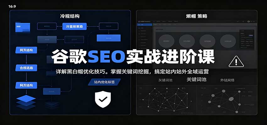 2026谷歌SEO实战进阶课：详解黑白帽优化技巧，掌握关键词挖掘，搞定站内站外全域运营 - 福创网