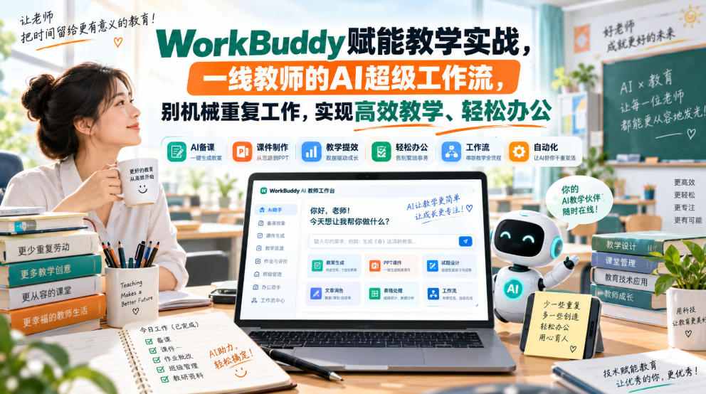 WorkBuddy赋能教学实战，一线教师的AI超级工作流，别机械重复工作，实现高效教学、轻松办公 - 福创网