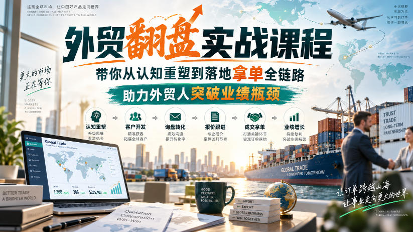 外贸翻盘实战课程，带你从认知重塑到落地拿单全链路，助力外贸人突破业绩瓶颈 - 福创网