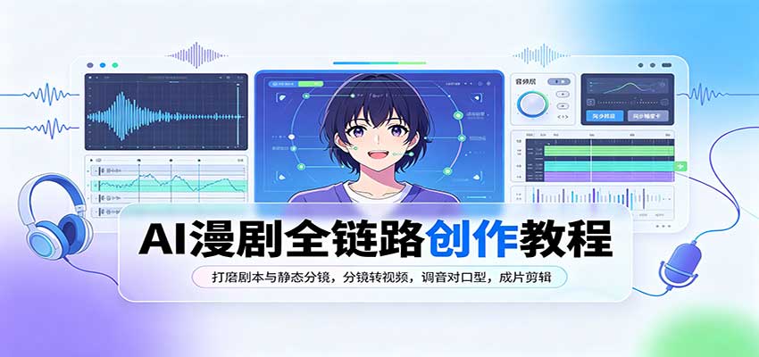 AI漫剧全链路创作教程：打磨剧本与静态分镜，分镜转视频，调音对口型，成片剪辑 - 福创网