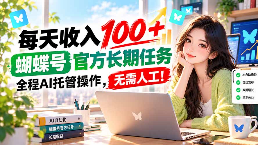 每天收入100＋， 蝴蝶号官方长期任务， 全程ai托管操作，无需人工！ - 福创网