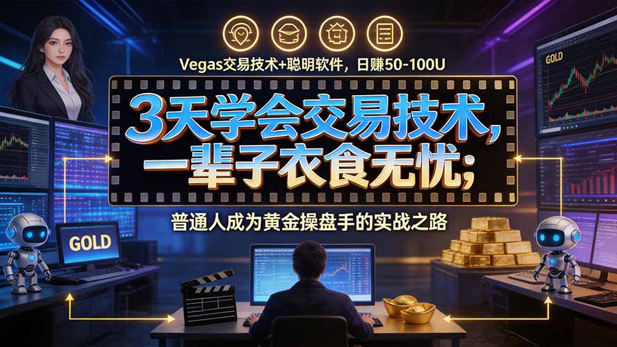 3天学会做交易，普通人快速成为操盘手” Vegas交易系统+聪明软件 ， 日赚50-1000U， 长期稳定，小白轻松上手 - 福创网