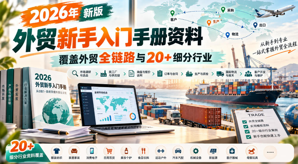 2026年新版外贸新手入门手册资料，覆盖外贸全链路与20+细分行业 - 福创网