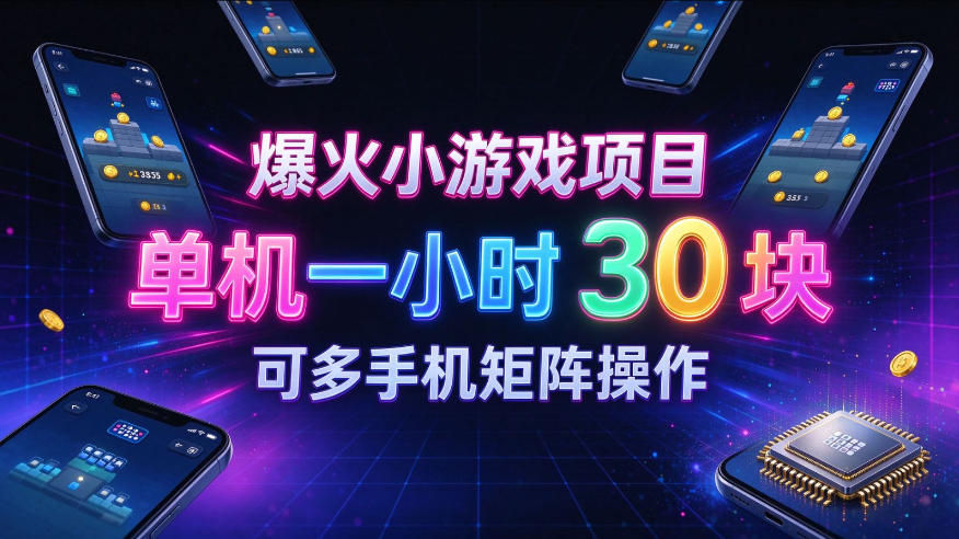 爆火小游戏撸金项目，实测单机一小时30+，可多手机矩阵操作，新手看完一遍就能上手【揭秘】 - 福创网