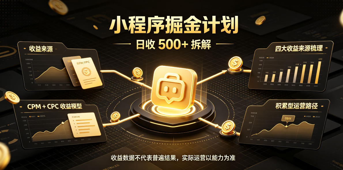 小程序推广计划，日收500+，腾讯官方打款，客户留存率高，收益长期稳定【揭秘】 - 福创网