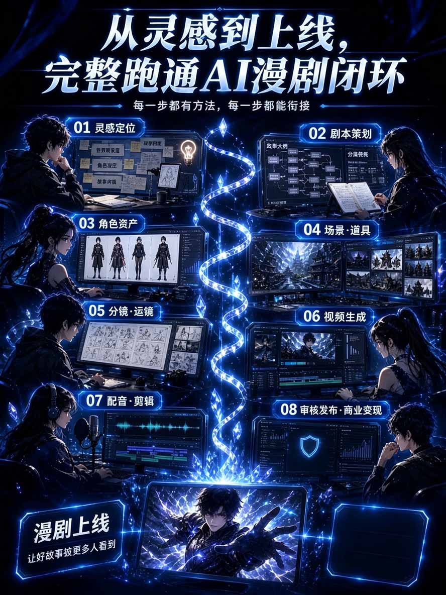 图片[2] - 【无水印】2026AI漫剧创作与商业变现掘金营：打通选题→AI编剧→角色场景→自动分镜→视频生成→剪辑发布→运营变现 - 福创网